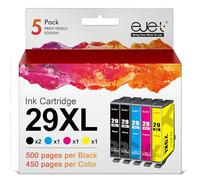 ejet 29XL Compatible pour Epson 29 29XL Cartouche d'encre pour Epson Expression Home XP-255 XP-235 XP-245 XP-345 XP-352 XP-445 XP-452 XP-432 XP-335 XP-342 XP-442 (Noir Cyan Magenta Jaune,5 Pack)