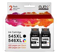 ejet 545 546 XL Cartouches d'encre Remplacement (Noir Couleur) pour Canon 545-546 XL PG-545XL CL-546XL pour Pixma MX495 TR4550 MG3050 TS3150 MG2950 TR4551 TS3151 MG2450 MG2500 MG2550S MG2555S