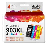 ejet 903XL 903 XL Cartouche Compatible pour HP 903XL pour HP Officejet 6950 6960 Officejet Pro 6970 6960 All-in-One Imprimante pour 903xl Pack de 4 Cartouches