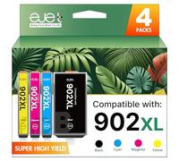 ejet Cartouches d'encre compatibles 902XL - Puce de remplacement améliorée pour HP Ink 902 XL 902XL - Cartouches d'encre pour imprimantes HP OfficeJet Pro 6978 6958 6962 OfficeJet 6954 6950 (noir,