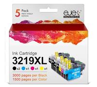 ejet LC3219XL Lot de 5 cartouches d'encre de rechange pour Brother LC3219 XL LC3217 3219XL pour MFC-J5335DW MFC-J6530DW MFC-J5330DW MFC-J5730DW MFC-6935DW MFC-5930DW (noir cyan magenta jaune lot de 5)