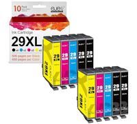 ejet Lot de 10 cartouches d'encre XL 29XL de rechange pour Epson 29 XL pour XP-255 XP-455 XP-245 XP-342 XP455 XP452 XP352 XP245 XP442 XP345 XP 352 XP 342 Noir/cyan/magenta/jaune