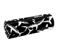 EJFICAHG Sac À Crayons Motif De Silhouettes De Requins Trousse À Crayons Trousse De Papeterie Trousse À Stylos Trousse À Cosmétiques Trousse De Maquillage