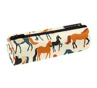 EJFICAHG Sac À Crayons Motifs De Silhouettes De Chevaux Colorés Trousse À Crayons Trousse De Papeterie Trousse À Stylos Trousse À Cosmétiques Trousse De Maquillage