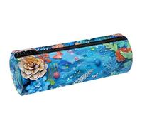 EJFICAHG Sac À Crayons Océan Tortues De Mer Floral sous l'eau Trousse À Crayons Trousse De Papeterie Trousse À Stylos Trousse À Cosmétiques Trousse De Maquillage