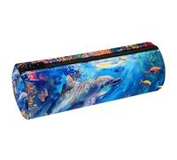 EJFICAHG Sac À Crayons Peinture De Dauphins sous l'eau Trousse À Crayons Trousse De Papeterie Trousse À Stylos Trousse À Cosmétiques Trousse De Maquillage