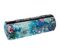 EJFICAHG Sac À Crayons Tortues De Mer Florales sous l'eau Trousse À Crayons Trousse De Papeterie Trousse À Stylos Trousse À Cosmétiques Trousse De Maquillage