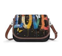 EJFICAHG Sac À Main Pour Femmes Papillons Mot Amour Coloré Sacoche En Cuir Sac À Bandoulière Sac Messager Imperméable