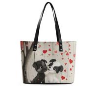 EJFICAHG Sacs À Main Pour Femmes Chiens Sous Un Arbre Fourre-Tout En Cuir Sacoche Pour Filles