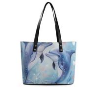 EJFICAHG Sacs À Main Pour Femmes Dauphins Motif Cœur D'amour Fourre-Tout En Cuir Sacoche Pour Filles