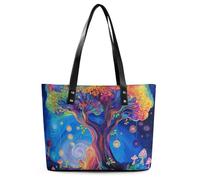 EJFICAHG Sacs À Main Pour Femmes Paysage Vibrant Avec Des Champignons Arboricoles Fourre-Tout En Cuir Sacoche Pour Filles