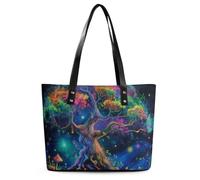 EJFICAHG Sacs À Main Pour Femmes Paysage Vibrant Avec Des Champignons Arboricoles Fourre-Tout En Cuir Sacoche Pour Filles