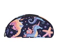 EJFICAHG Trousse À Crayons Motifs D'hippocampe Et D'étoile De Mer De La Licorne Trousse À Crayons Trousse À Stylos Pochette À Fermeture Trousse De Maquillage Et De Cosmétique Organisateur De Voyage