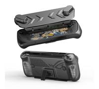 EJGAME Coque de protection en TPU avec coque avant compatible avec ASUS ROG Ally X (2024) - Absorption des chocs - Anti-rayures - Protection d'écran en verre trempé - Noir