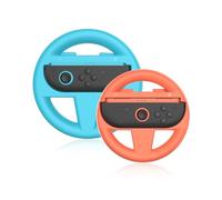 EJGAME Steering Wheels Compatible with Nintendo Switch 2(2025) JoyCons, Family Use Accessories Compatible with Switch 2 Mario Kart 8 Deluxe, 2 Pack (Blue and Orange)