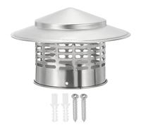 EJGMCNSGB 6" Chapeau de cheminée, Acier Inoxydable 304 Rond Protection de Chapeau de cheminée Capuchon Grille Évent de Toit avec vis pour évacuation de cheminée extérieur Tuyau de poêle