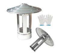 EJGMCNSGB Acier Inoxydable Chapeau de cheminée 201 Acier Inoxydable Protection de cheminée pour 6-11.5 cm tuyaux Ventilation Chapeau Pare-Pluie avec Oiseau Protection Grill (11.4 cm/4.45 in)