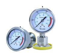 EJGMCNSGB Manomètre à Membrane en Acier Inoxydable pour glycérol 0-2,5 Mpa Air Huile Eau Jauge hydraulique Diamètre 60 mm Manomètre numérique YTP60 (axial, 0-0,16 Mpa)