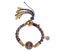 EJOXMQTZR Nouveau Style tibétain tissé à la main chinois Zakiram Thangka cinq maîtres dieu de la richesse Bracelet hommes et femmes Bracelets
