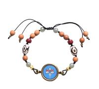 EJOXMQTZR Tibétain Zakiram Thangka Pendentif Thangka peint à la main Caractéristiques ethniques Wind Duo Bao Cordes for hommes et femmes Cordes Corde à main(Blu)