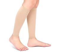 Ejoyous 1 Paire Chaussettes de Compression Mollet, 20-30mmHg Chaussette de Contention sans Pieds pour Hommes et Femmes Manchon de Compression Mollet pour Course Sport Avion Randonnée XXL