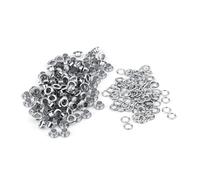 Ejoyous 100 œillets Métalliques de 5 Mm, en Laiton ou en Fer avec Rondelles pour Maroquinerie, Tissus, Textiles, Vêtements, Sacs, Fournitures D'artisanat (SILVER)