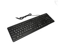 Ejoyous 104 Clavier rand Clavier câblé à Grande imprimé pour Les Personnes âgées Visuellement avec Une luminosité Réglable Plug USB et Jouer au Toucher Confortable