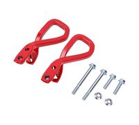 Ejoyous 2 Pcs Crochet de Remorquage Avant, Anneau de Remorquage Rouge en Acier Renforcé pour Pare-Chocs Avant avec Boulons et Écrous 84280203, pour et Transport