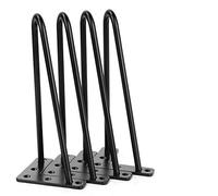 Ejoyous 4pcs Pieds de Table en Métal, Hairpin Legs Pieds en épingle à Cheveux Robuste en Fer Massif Pied Table Basse pour Bricolage Bureau Table de Chevet 30cm