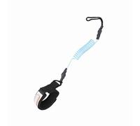 Ejoyous 5ft Stand Up Paddleboard Leash Lash Surfboard Lash Coile enroulé PU Cordon Cuff Rangue de Cheville Réglable pour Planche de Surf Bodyboard Léger Flexible 15.6Inx0.2in (Blue)