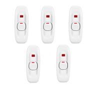 Ejoyous 5pcs Interrupteur Lampe Inline Switch Interrupteur à Bascule, AC 250V 10A Interrupteur à Touche Basculante Inline on/Off Lampe de Bureau Câble Interrupteur avec témoin LED (Blanche)