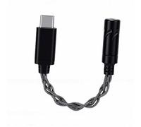 Ejoyous Adaptateur Casque USB C vers 3,5 Mm avec Décodeur CX31993 DAC 24 Bits 96 KHz 105 DB SNR Contrôle en Ligne en Aluminium et Nylon tressé pour Appels, Musique, Jeux (Black)