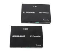 Ejoyous Adaptateur Ethernet KVM en Alliage d'aluminium 4K KVM USB Extender jusqu'à 200 M Zéro Latence 2 Ports USB 2.0 sur Cat 6 pour Vidéoconférence avec Caméra de sécurité de Bureau (Prise UE)