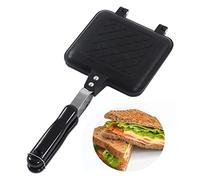 Ejoyous Appareil à croque-monsieur chaud, poêle à panini antiadhésive, poêle à sandwich, petit déjeuner, poêle à frire double face, fond plat, poêle à sandwich anti-adhésive