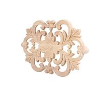 Ejoyous Applique Sculptée en Bois, Motif de Fleurs en Bois d'hévéa, Décoration Décorative pour Meubles et Murs, Style Vintage fabriqué à la Main (22 * 14CM)