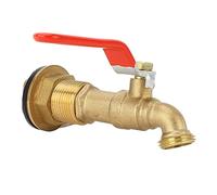 Ejoyous Barreau en Laiton Spigot Rain Drum Spigot Soupape d'eau en Laiton 1/2 Pouce Quarter de Virage Valve à Billes avec Raccords de Cloison pour Réservoirs d'eau Baignoires