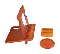 Ejoyous Base de Téléphone Portable en Bois, Support de Rangement de Bureau en Bambou et Verre 20,5 X 20,5 Cm, Montre de Téléphone, Lunettes, Organisateur de Clés pour Chambre à Coucher, Bureau,
