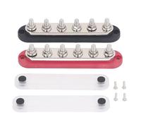 Ejoyous Bloc de Distribution D'énergie Barre Omnibus 48V Bande de Distribution 48V 12-300A M8 avec Couvercle en Polycarbonate et écrous en Caoutchouc Isolés pour Voiture Bateau Marine