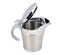 Ejoyous Boat à Sauce avec Couvercle, Cruche à Sauce en Acier Inoxydable 304 Double Paroi Isotherme, pour Crème Anglaise Vinaigrette Moutarde Crème (Petit format 450ml)
