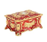 Ejoyous Boîte à Bijoux Vintage, Grande Boîte à Bijoux Ancienne, Boîte à Bijoux, Boîte à Bijoux avec Couvercle pour Bagues, Colliers et Boucles D'oreilles (Or Rouge)