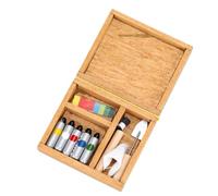 Ejoyous Boîte de Peinture de Maison de Poupée, Décor Miniature en Bois de | Assemblage DIY, Bois de Bouleau, Mini Coffret de Peinture, Scènes 1:12, Décoration de Bureau, Ornements Artisanaux, Surface