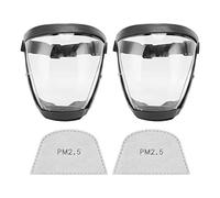 Ejoyous Bouclier Facial Protecteur, 2pcs Masque Complet Protecteur Anti-poussière, Bouclier Facial Réutilisable avec un Filtre à Courroie élastique de sécurité (Adulte Noir Blanc)
