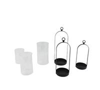 Ejoyous Bougeoirs Vintage avec Couvercle en Verre, élégants Bougeoirs en Fer pour Mariages et Décoration d'intérieur, 3 Tailles pour Table ou à Suspendre