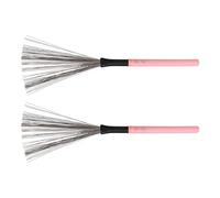 Ejoyous Brosse à Tambour, Brosse Métallique Rétractable, Manche en érable Fil D’acier Outil de Percussion Accessoire D’instrument avec Taille Compacte for Batterie Jazz (PINK)