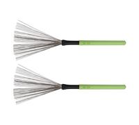 Ejoyous Brosse à Tambour, Brosse Métallique Rétractable, Manche en érable Fil D’acier Outil de Percussion Accessoire D’instrument avec Taille Compacte for Batterie Jazz (GREEN)