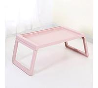 Ejoyous Bureau de Lit pour Ordinateur Portable, Table de Lit Pliante en PP avec Trou de Chargement, Bureau Peu Encombrant pour Chambre à Coucher et Dortoir (68 * 35,8 * 27,5 cm)