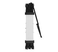 Ejoyous Câble d'extension PSU ARGB en Silicone tressé RVB, 3 X 8 Broches, 120 LED, éclairage Double Face, Conception Flexible pour Boîtier PC de Jeu, Construction GPU (Contrôleur SK3 Blanc)