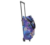 Ejoyous Caddie, Sac à Provisions Pliable en Tissu Oxford 600D avec Roues Chariot à Provisions Chariot D'épicerie Tige Télescopique pour Les Achats en Plein Air à la Maison