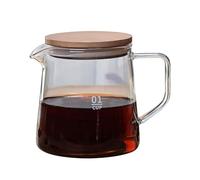 Ejoyous Cafetière en Verre à Haute Teneur en Borosilicate 300 Ml avec Couvercle et Poignée en Bois, Bec en V Résistant à la Chaleur jusqu'à 302 °F pour la Maison, le Bureau, les Voyages, Verser sur
