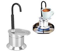 Ejoyous Cafetière Moka en Acier Inoxydable, 50 ml, 1 Tasse, pour Maison et Bureau